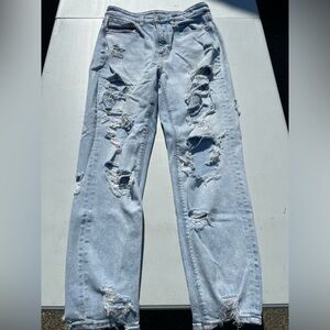 American Eagle destroyed blue jeans, size 8, standard fit